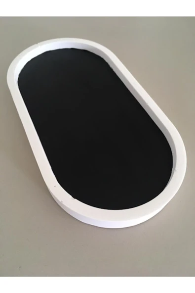 Dekoratif Oval Beton Biblo Tabak Beton Takı Tabağı Mum Tabağı Organizer Mumluk Tütsülük - Resim 2