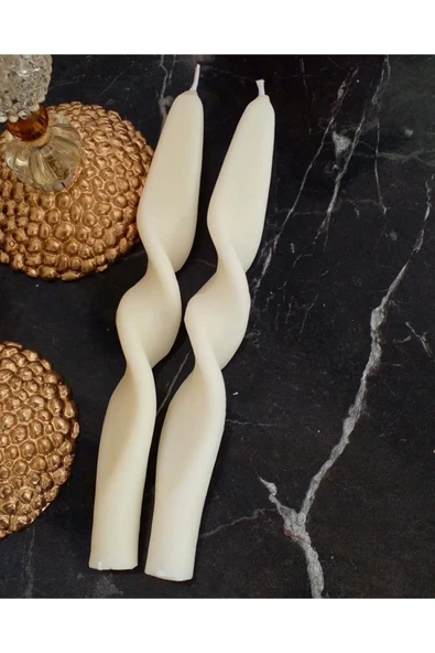 2 Krem Renkli Şamdan 2'li Modeldir ürün görseli