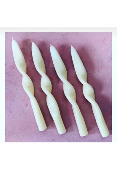 4 Adet Beyaz Renk Kokulu Şamdan Mum