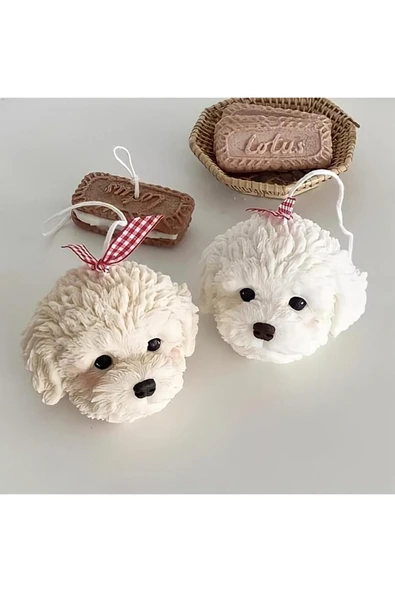 %100 Doğal Soya Wax Tekli Köpek Mum Kokulu Dekoratif