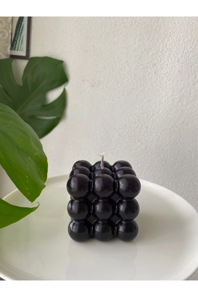 Dekoratif Kokulu Siyah Bubble Mum - 2