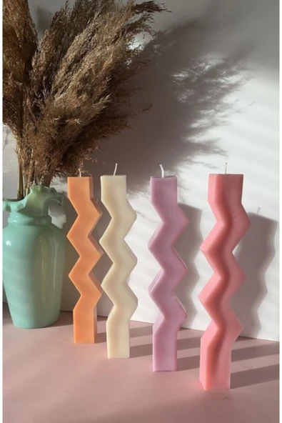 Renkli Zigzag Kokulu Mum ürün görseli