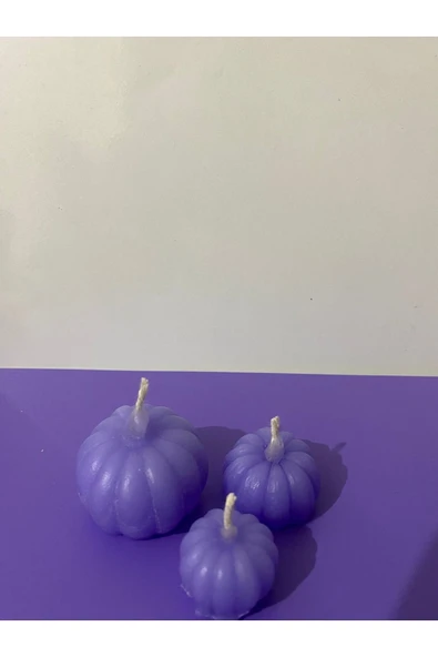 3’lü Mini Mor Kabak Mum Tealight