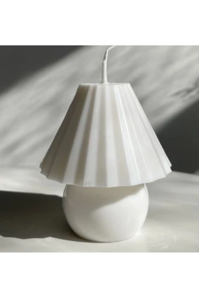Abajur Mum Beyaz Renkli - Resim 2