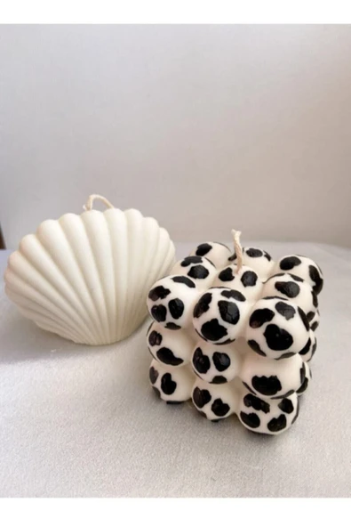 Cow Bubble Mum Ve Beyaz Kokulu Istiridye Mum - Seti -