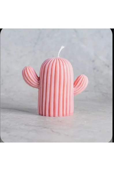 Tekli Pembe Kokulu Kaktüs Mum ürün görseli
