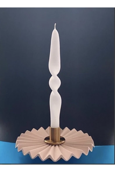 Beyaz Renk Burgulu Şamdan Mum ürün görseli