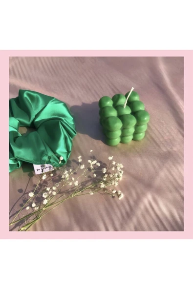 Hediyelik Yesil Bubble Dekoratif Mum