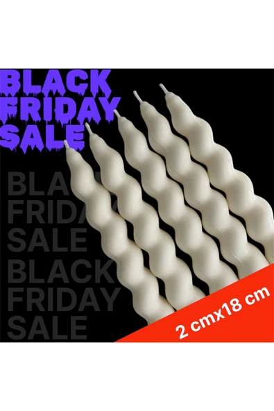 5 Adet Burgu Şamdan Mum Dekoratif Spiral Şamdan Beyaz