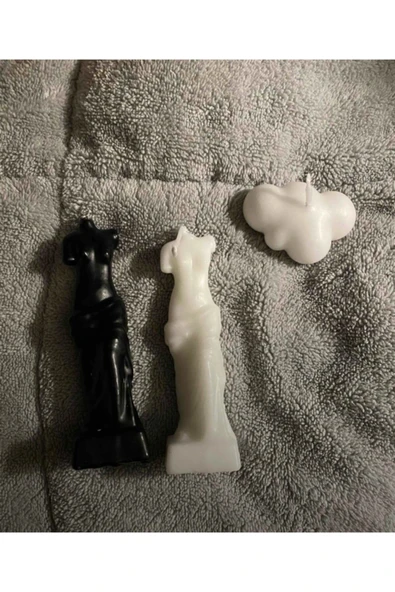 Kokulu Siyah Beyaz Venüs Kadın Ve Beyaz Bulut Mum Seti ürün görseli