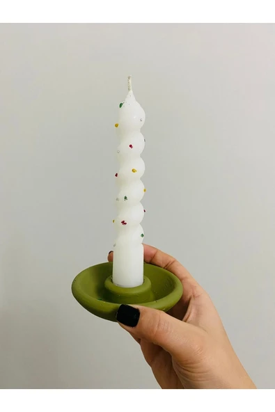 Tekli Simli Kokulu Burgu Şamdan Mum 15 Cm - Resim 2