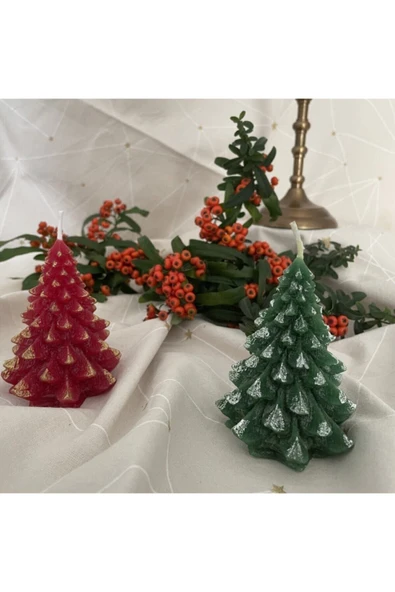 Çam Ağacı Mum Seti 2'li - Kokulu - Resim 2