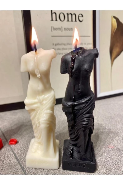 Venüs Kadın 2li Body Soya Mum 12 cm - Resim 2