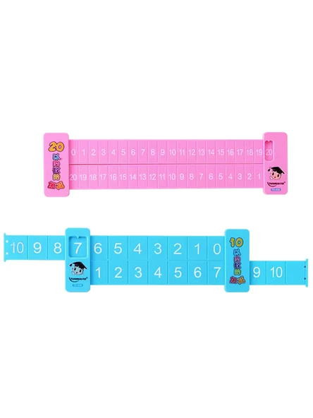 Çift Taraflı Anaokulu Toplama ve Çıkarma Matematik Öğrenme Aracı - Kalınlaştırılmış Ayrılabilir Cetvel/Mavi -1 - 6