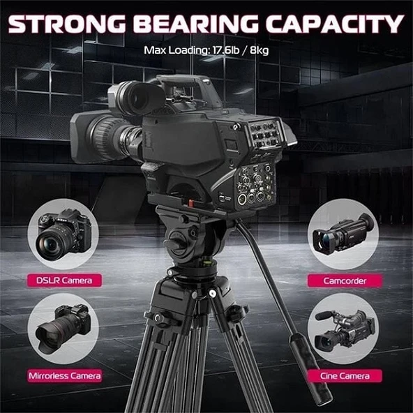 Ulanzi MT-81 Alüminyum 360 Ball Head Kafa Video Tripod - Resim 6