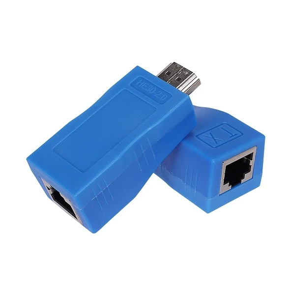 Sensei HD-30 CAT5E CAT6 30Metre İkili Mavi Adaptör Hdmi Extender - 3