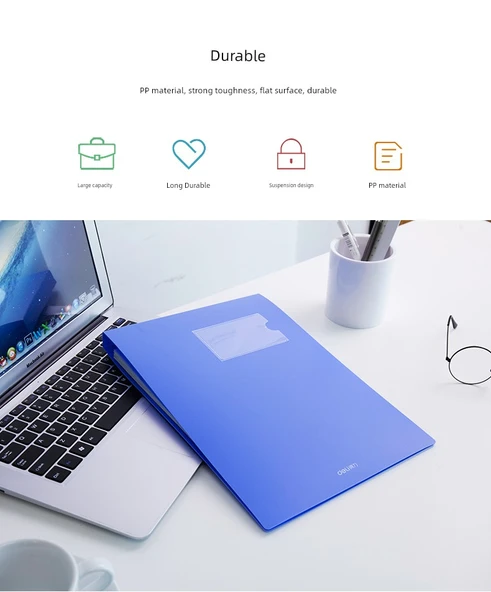 A4 Askılı Dosya Klipsi - Tek Askı Plakası - PVC - Ofis ve Öğrenim İçin - 8