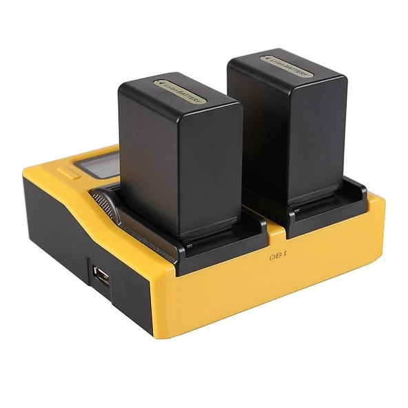 Patona 7557 Çift LCD USB Şarj Cihazı Sony NP-FP50 NP-FH50 NP-FV100 Uyumlu - Resim 4