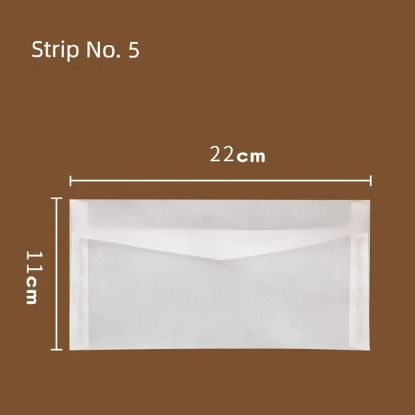 Frosted Şeffaf Kağıt Zarf - Şerit No. 5 - 20 Adet