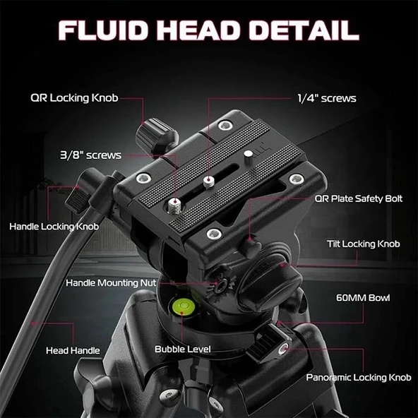 Ulanzi MT-81 Alüminyum 360 Ball Head Kafa Video Tripod - Resim 5