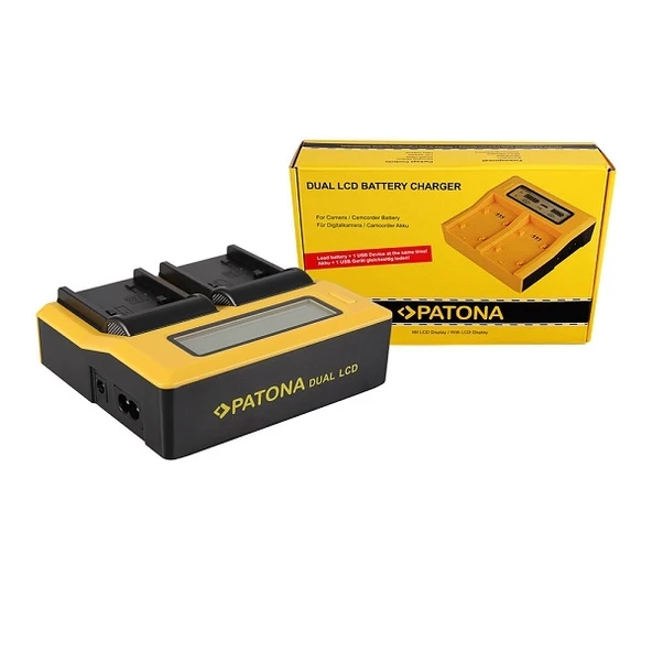 Patona 7557 Çift LCD USB Şarj Cihazı Sony NP-FP50 NP-FH50 NP-FV100 Uyumlu - Resim 2