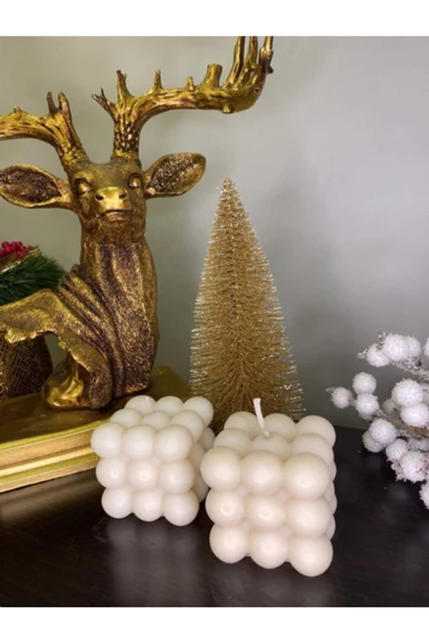 2 Adet Beyaz Bubble Kokulu Mum ürün görseli