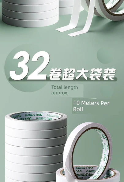Çift Taraflı Yapışkan Bant - 9mm 18mm - Her biri 2 Rulo - 7