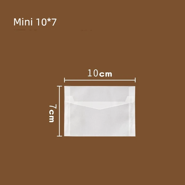 Frosted Şeffaf Kağıt Zarf - Mini 10x7 - 100 Adet