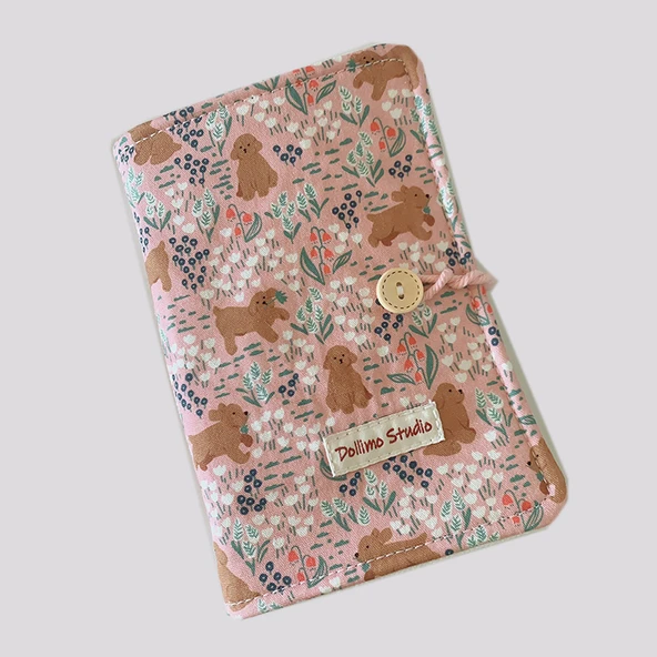 Sevimli Çizgi Film Genç Kız Taşınabilir Defter - Pembe Köpek - A6 - Çok Fonksiyonlu İç Sayfa - 12