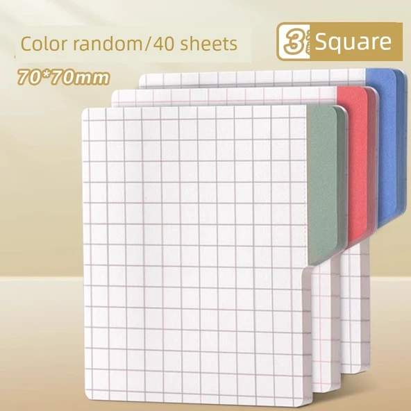 Hızlı Kuruyan Yapışkan Notlar - Kare 70*70mm 3 Paket Renk Rastgele