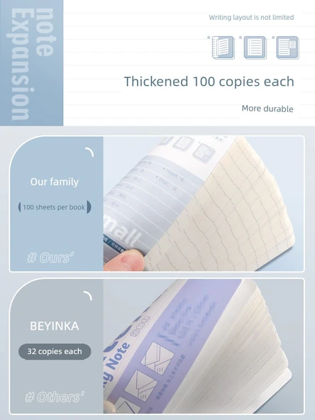 Yapışkan Not Kağıdı - Yatay Çizgi - 2 Paket (Büyük) - 100 Yaprak - 8