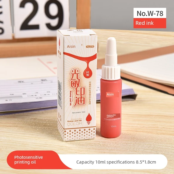 10ml Kırmızı Baskı Yağı Fotosensitif W-78