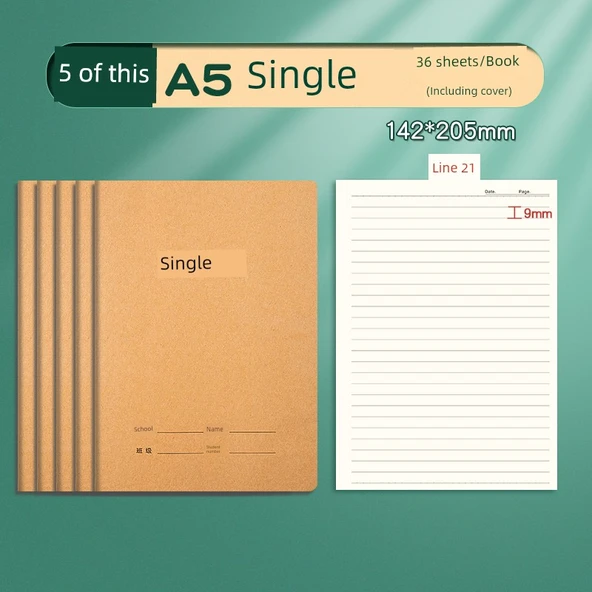 A5 Okul Defteri - 5 Kitap
