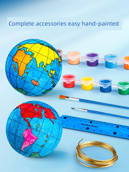 DIY Dünya Küresi Kiti - Geliştirilmiş Lüks Versiyon + Renk Diski - 1 Paket - 20cm - Resim 4