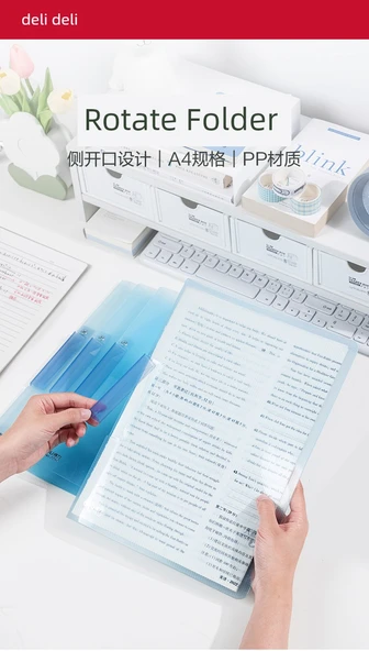 A4 Dönme Klasörü - Renkli 10 Paket Makaron Renk Sistemi - Resim 7