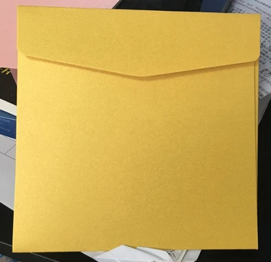 140x140mm Kare Kağıt CD Zarfı - Altın İpeksi