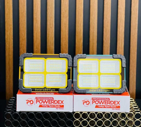 Powerdex PD-5050 Profesyonel Projektör Modlu Çakar Işıklı Güneş Enerjili El Feneri