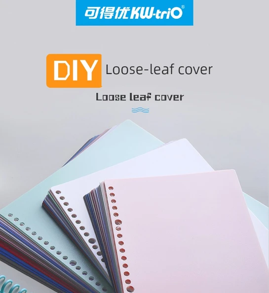 A5-20 Delik Siyah Beyaz Defter Kapağı - 6+3 Tokalı - 7