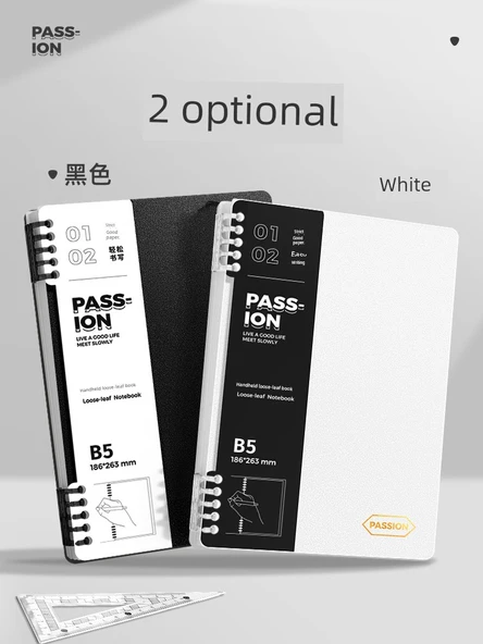 B5 Boş Sayfa Defter - Kareli Siyah + Beyaz - 2 Paket - 6