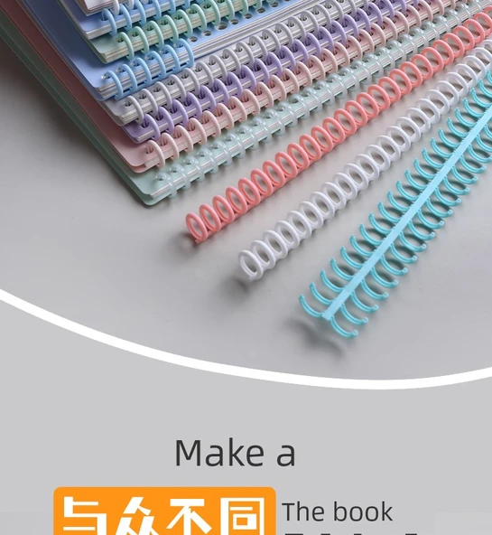 A5-20 Delik Siyah Beyaz Defter Kapağı - 6+3 Tokalı - 10