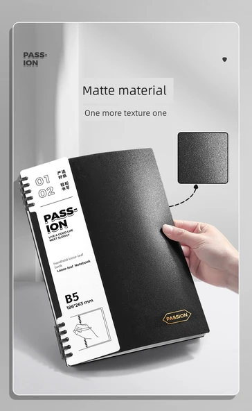 A4 Boş Sayfa Defter - Yatay Çizgi Siyah + Beyaz - 2 Paket - 11
