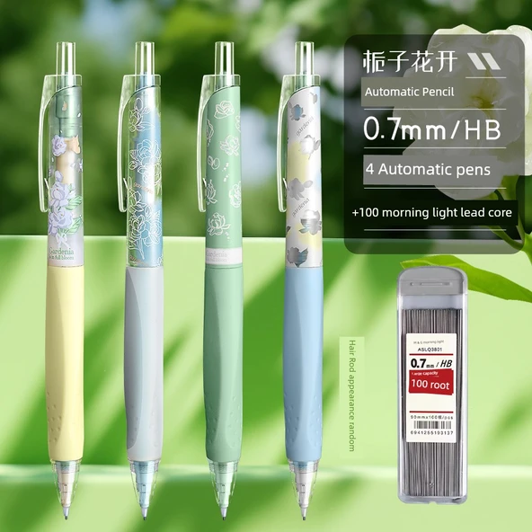 Bahçe Çiçeği Kokulu Mekanik Kalem - 0.7mm - 4 Adet + 100 Kurşun Ucu