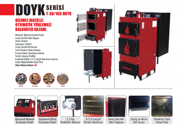 THERMALL T-45 POWER Dilimli(Bafıllı) Otomatik Yüklemeli Kalorifer Kazanı (45.000 kcal/h - 5220 kW) - 3
