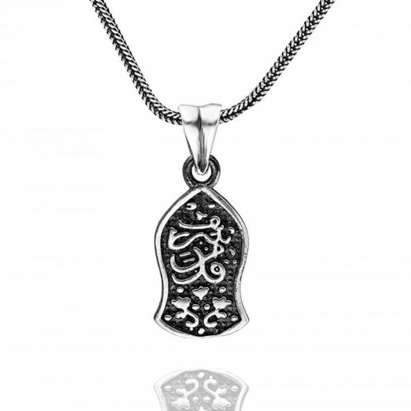 Nalı Şerif 925 Ayar Gümüş Kolye Kalın Zincirli - 1