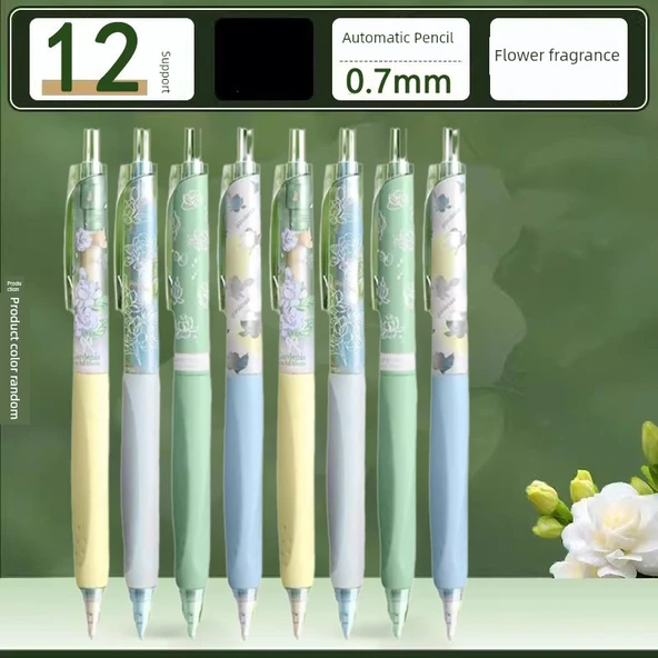 Bahçe Çiçeği Kokulu Mekanik Kalem - 0.7mm - 12 Adet - Rastgele Desen