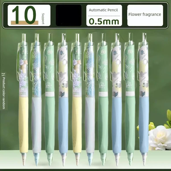 Bahçe Çiçeği Kokulu Mekanik Kalem - 0.5mm - 10 Adet - Rastgele Desen
