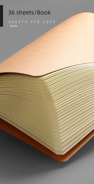 Retro Kraft Kağıt Defter B5 Basit Siyah Kart Çizgili - 5 Adet - 10