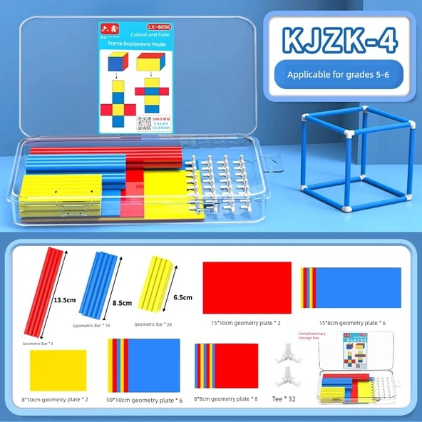 Matematik Öğretim Araçları - Kübik Kutusu Çerçevesi + Yüzey Alanı [KJZK-3] - 5