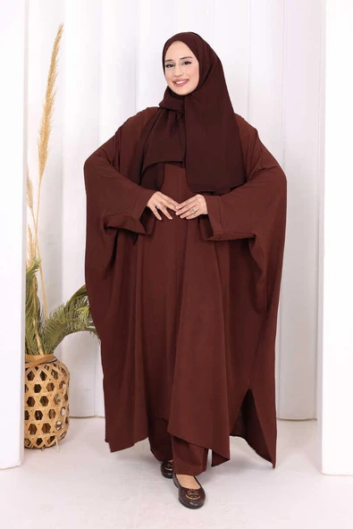 Kol Düğme Detaylı Tunik Pantolon İkili Takım 8688 Kahverengi ürün görseli 1