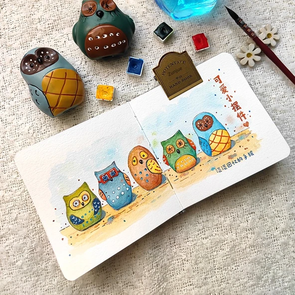 Pamuklu 300g Defter - Orta Mavi - Orta Kalınlık - 12x12cm - 6